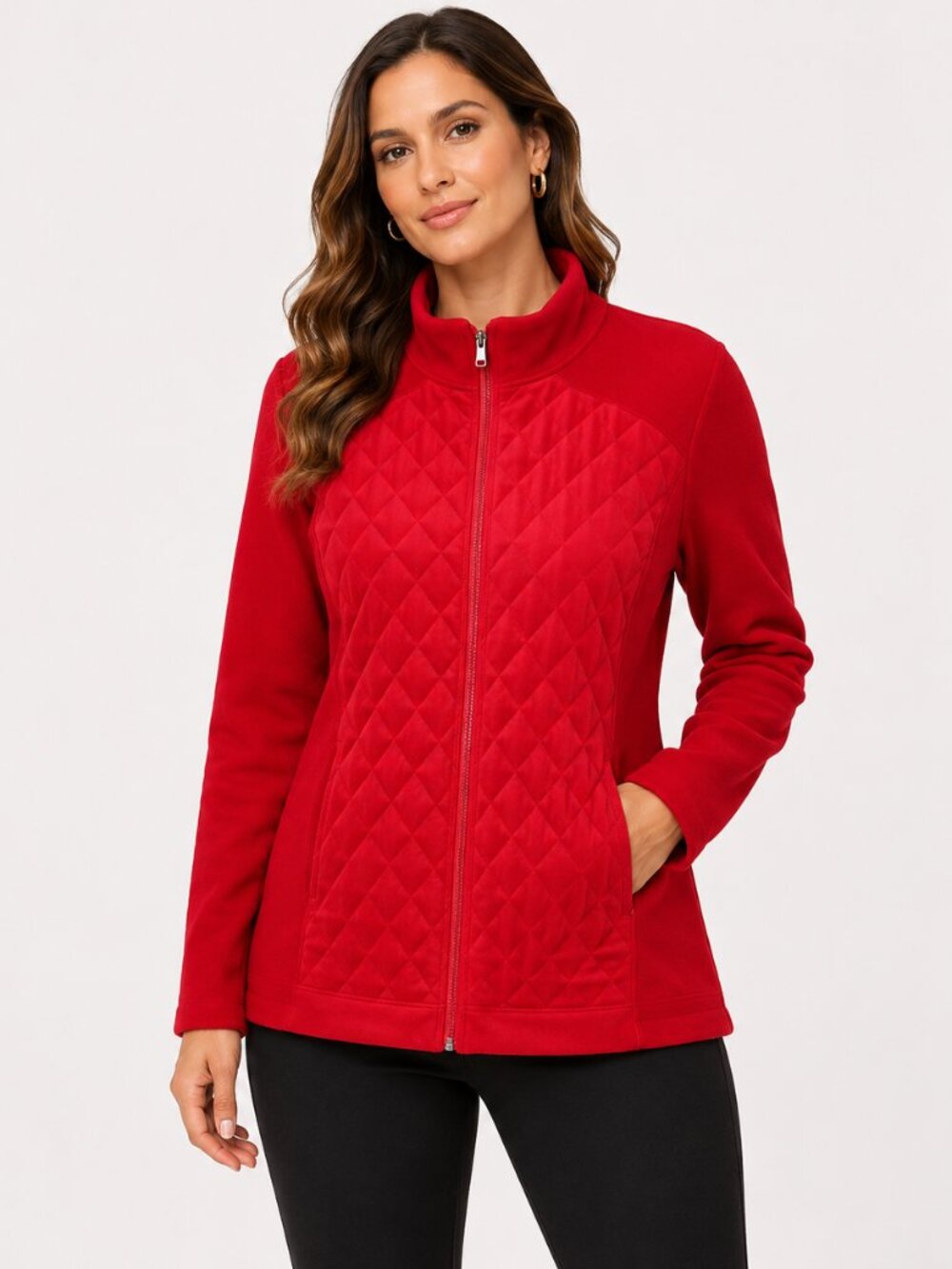 BFA women's jacket quilted front zipper petite front Size: PL